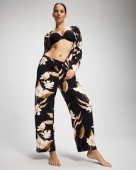 Satin Trim Pajama Pant