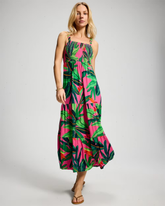 Soft Jersey Smocked Bodice Maxi Bra Dress