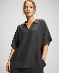Premier Knit Sweater Collared Top