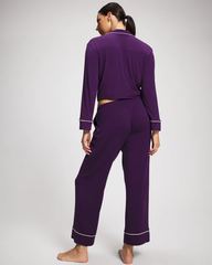 Solid Piped Pajama Pant