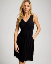 Soft Jersey V-Neck Short Bra Dress