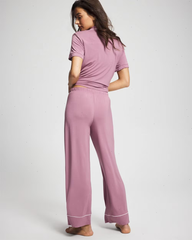Solid Piped Pajama Pant