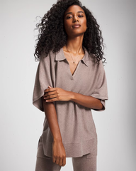 Premier Knit Sweater Collared Top